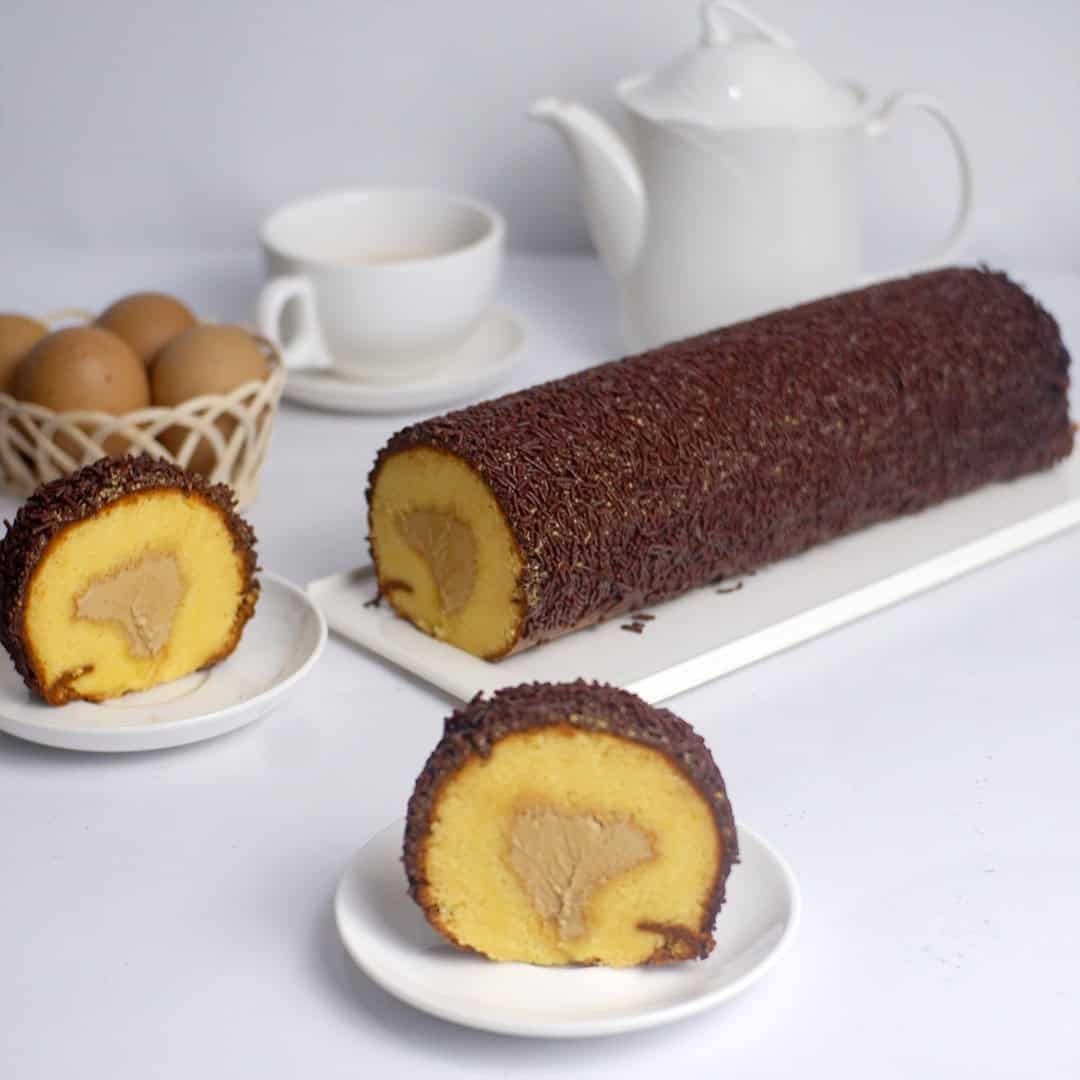 Roll Cake Medan Coklat Mocca